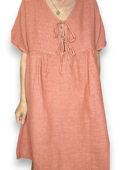 Brick Deux Ribbon Babydoll Dress