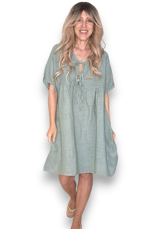 Forest Deux Ribbon Babydoll Dress