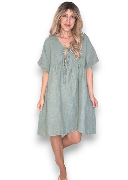 Forest Deux Ribbon Babydoll Dress