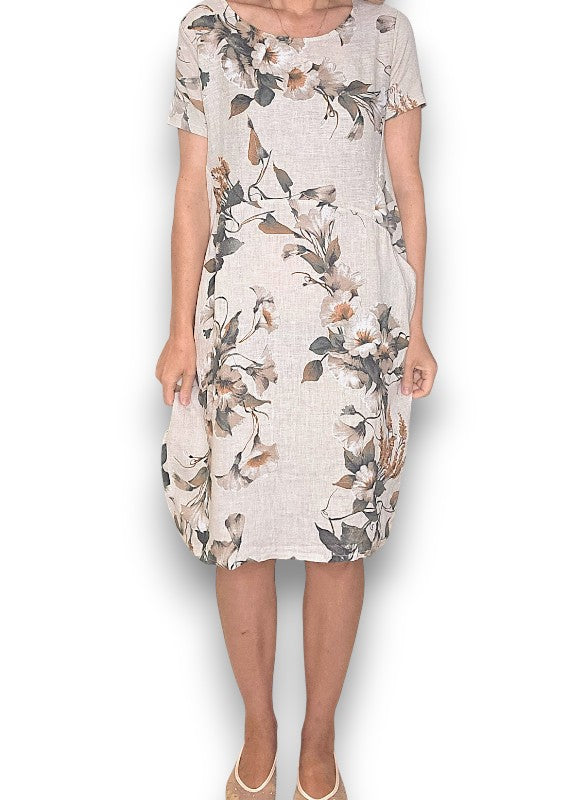 Beige Trumpet Jungle Dress