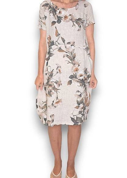 Beige Trumpet Jungle Dress