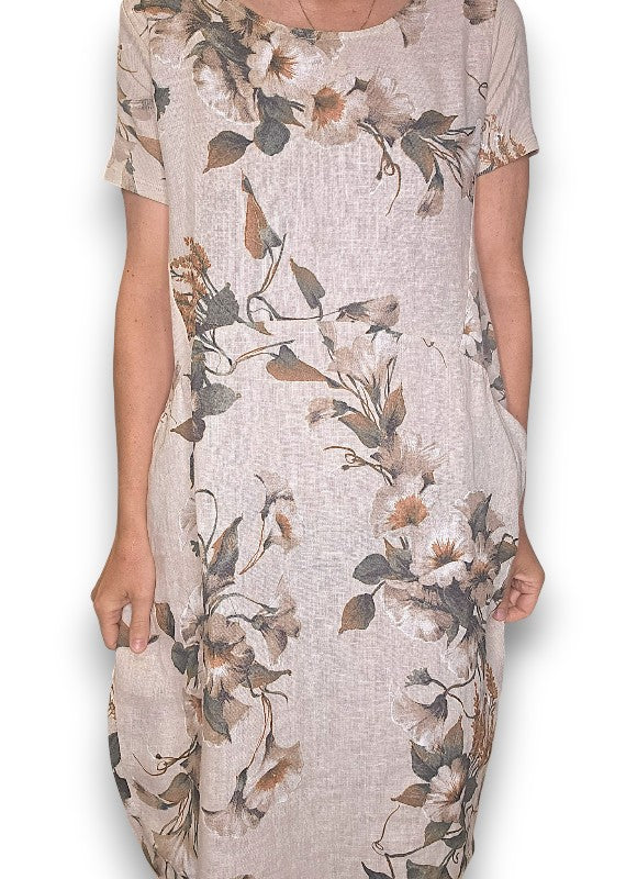 Beige Trumpet Jungle Dress