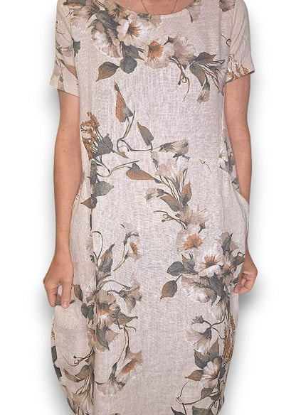 Beige Trumpet Jungle Dress