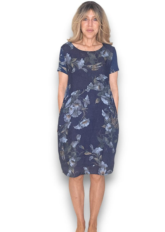 Navy Trumpet Jungle Dress