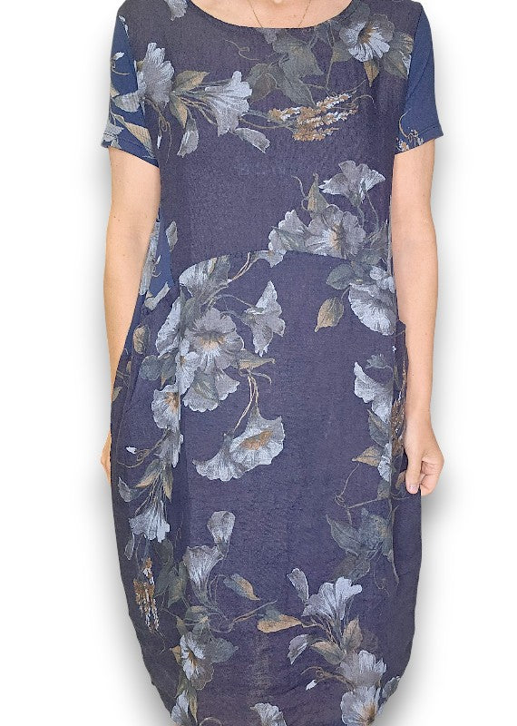 Navy Trumpet Jungle Dress