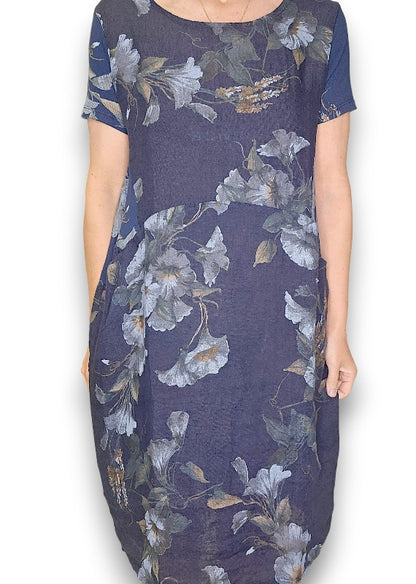 Navy Trumpet Jungle Dress