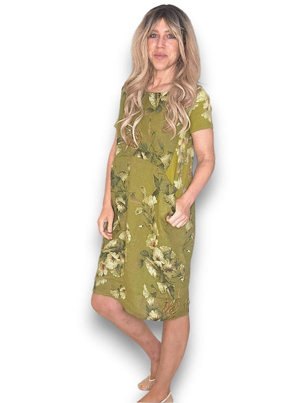Olive Trumpet Jungle Dress