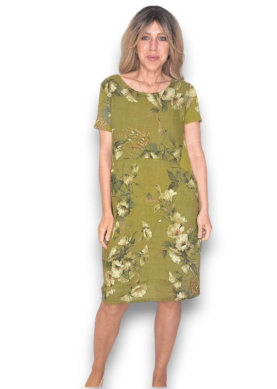 Olive Trumpet Jungle Dress