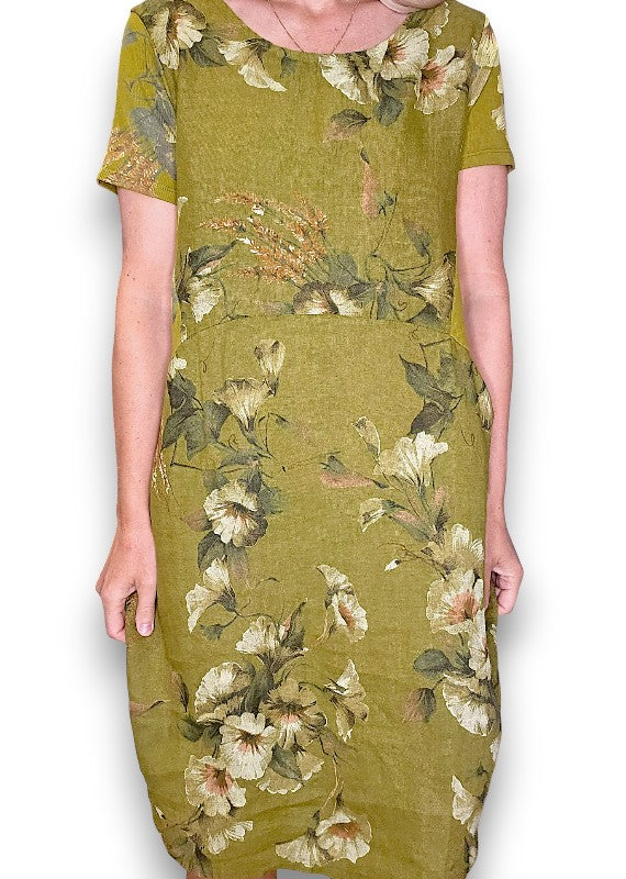 Olive Trumpet Jungle Dress