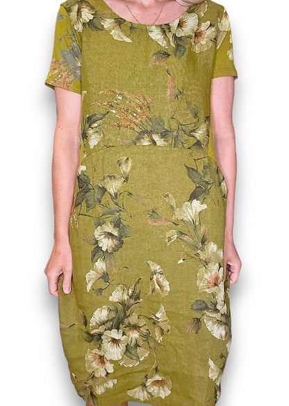 Olive Trumpet Jungle Dress