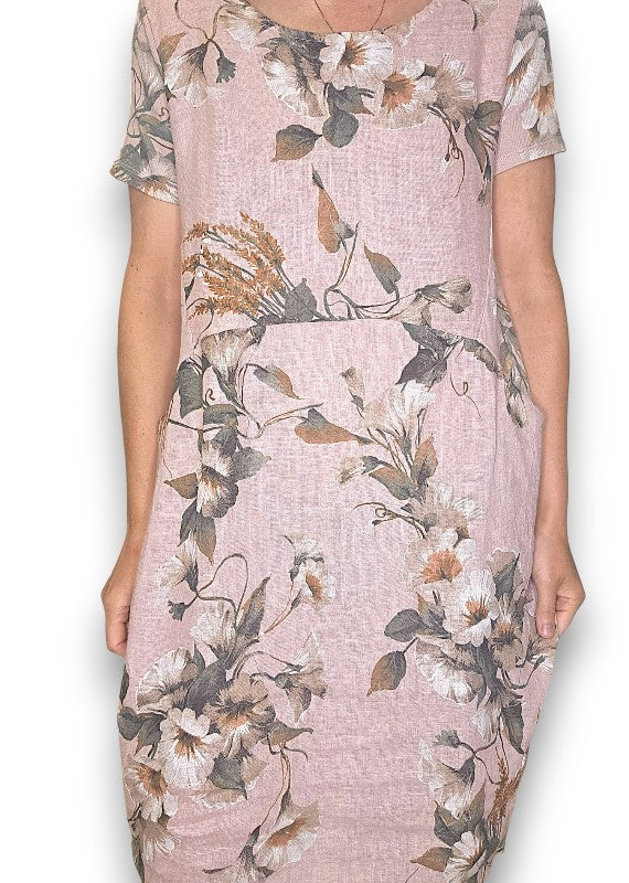 Baby Pink Trumpet Jungle Dress