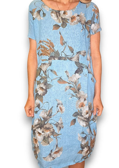 Turquoise Trumpet Jungle Dress