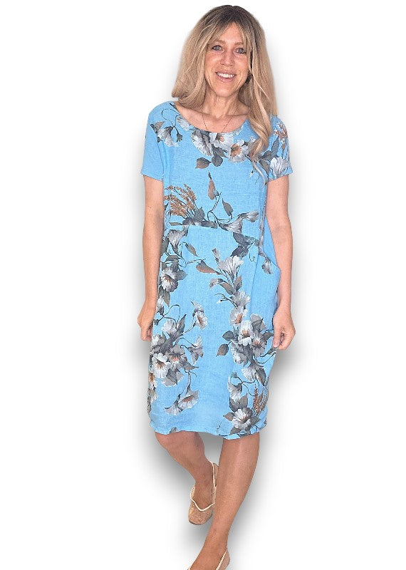 Turquoise Trumpet Jungle Dress