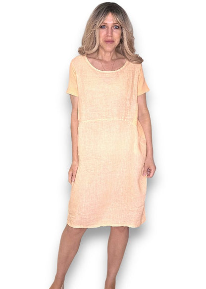 Bright Peach Plain Jungle Dress