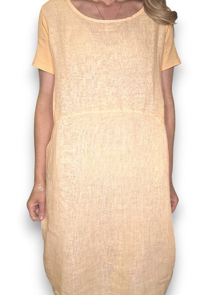 Bright Peach Plain Jungle Dress
