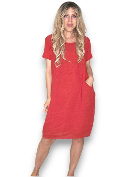 Red Plain Jungle Dress