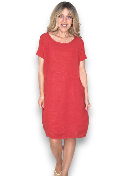 Red Plain Jungle Dress