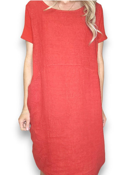 Red Plain Jungle Dress