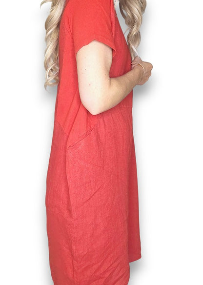 Red Plain Jungle Dress