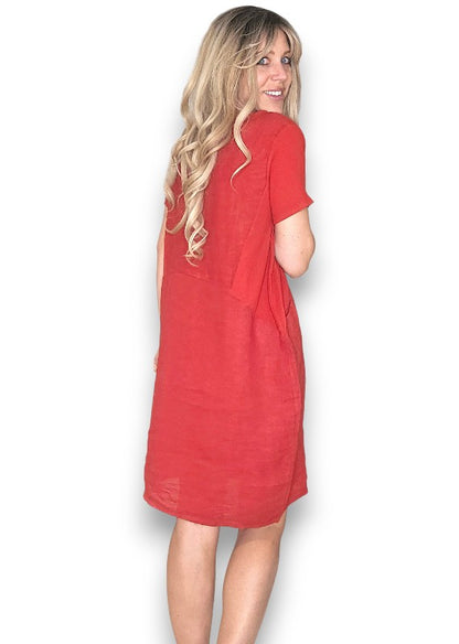 Red Plain Jungle Dress