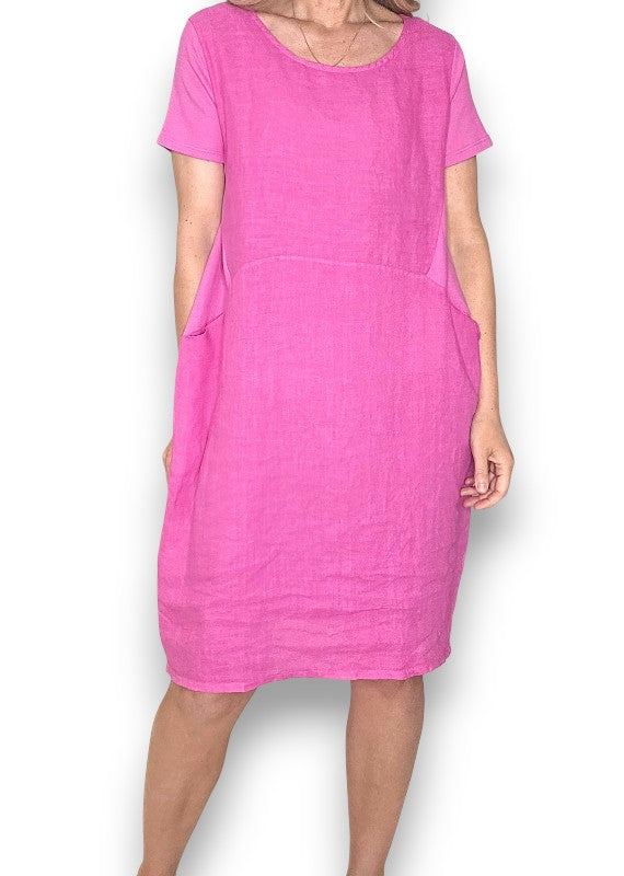 Hot Pink Plain Jungle Dress