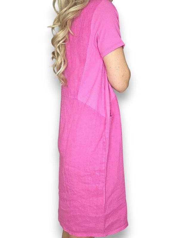 Hot Pink Plain Jungle Dress