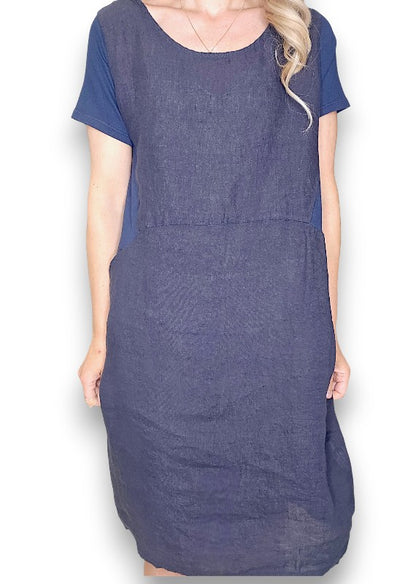 Navy Plain Jungle Dress