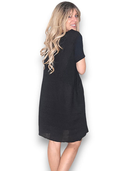 Black Plain Jungle Dress