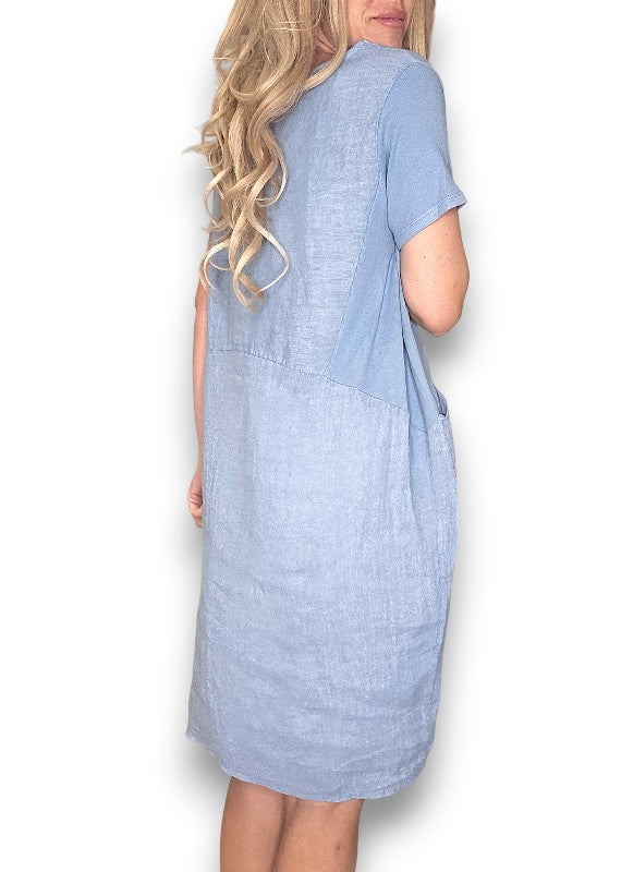 Petrol Plain Jungle Dress