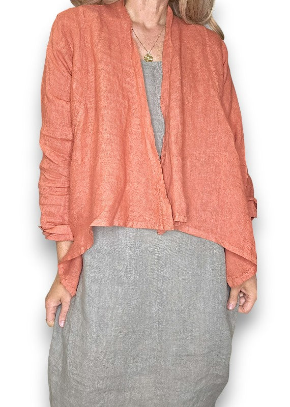 Brick Plain Angled Cover Up Jkt