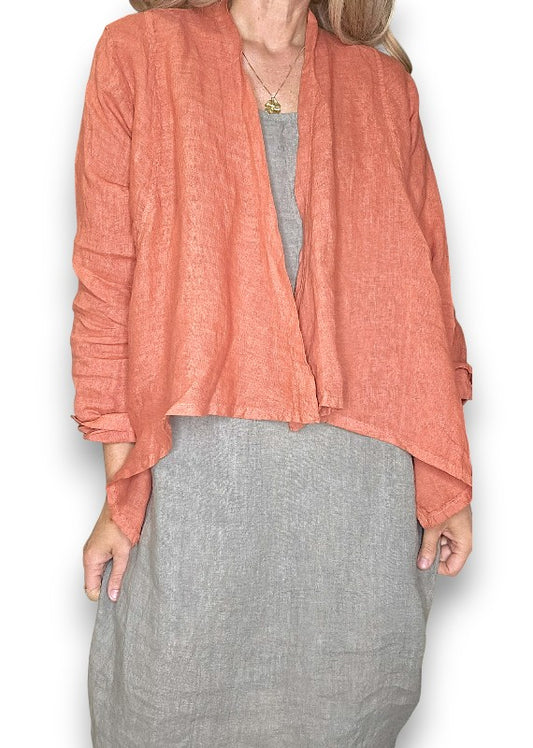 Brick Plain Angled Cover Up Jkt