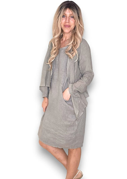 Mocha Plain Angled Cover Up Jkt