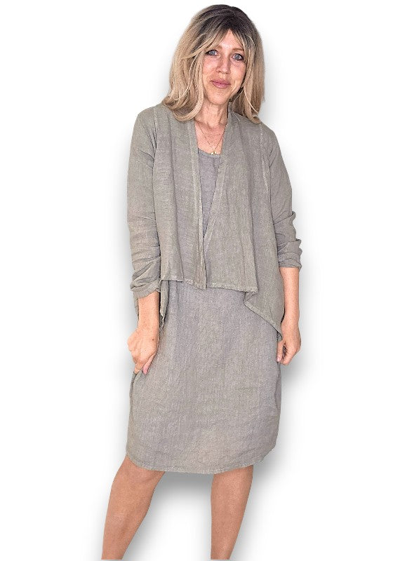 Mocha Plain Angled Cover Up Jkt