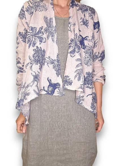 Baby Pink French Toille Angled Cover Up Jkt