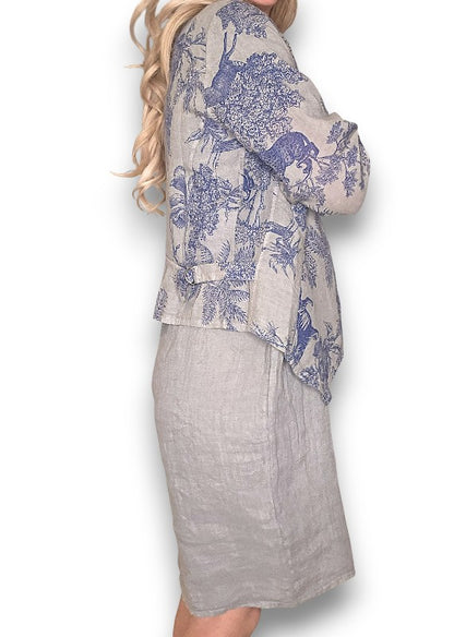 Mocha French Toille Angled Cover Up Jkt