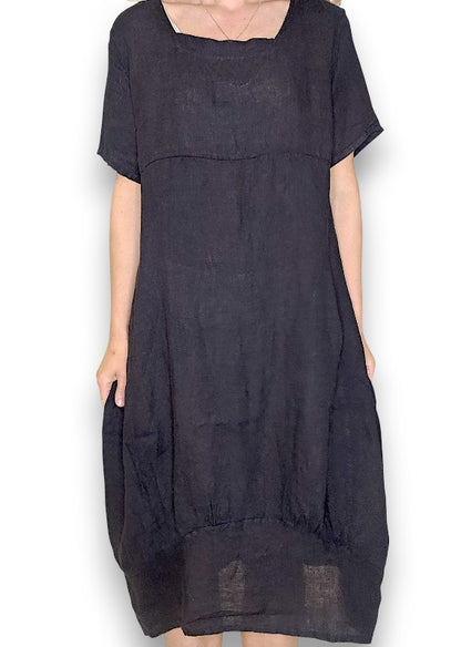 Black Mid Sleeve Maxi Dress