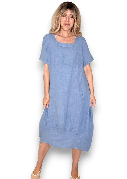 Petrol Mid Sleeve Maxi Dress