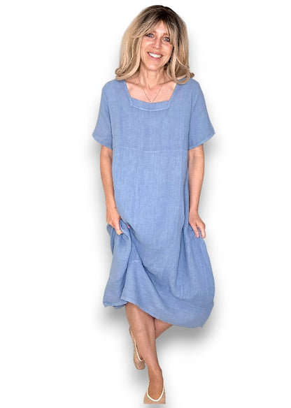 Petrol Mid Sleeve Maxi Dress