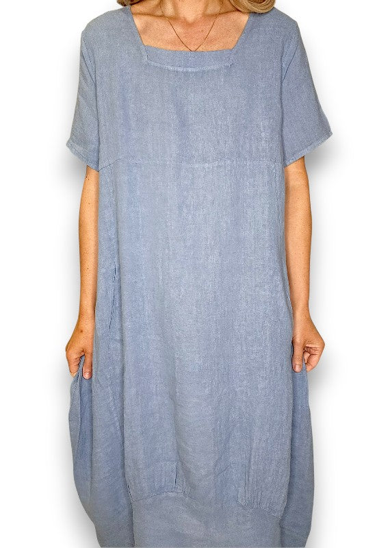 Petrol Mid Sleeve Maxi Dress