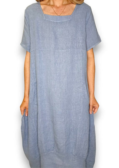 Petrol Mid Sleeve Maxi Dress