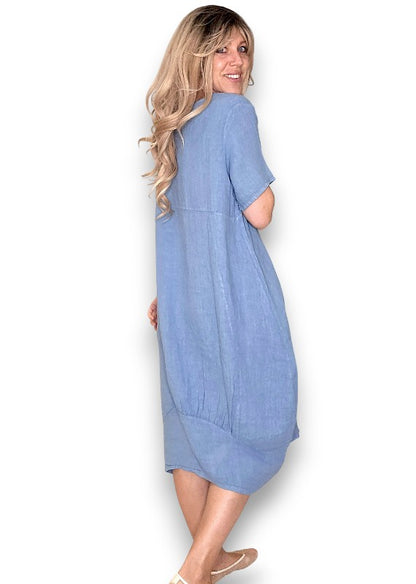 Petrol Mid Sleeve Maxi Dress