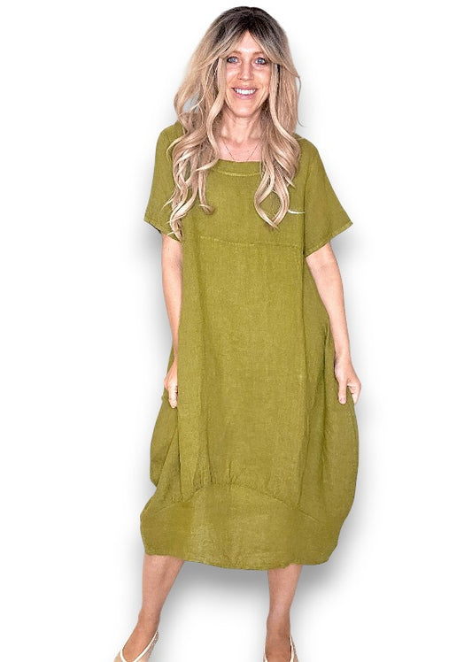 Olive Mid Sleeve Maxi Dress