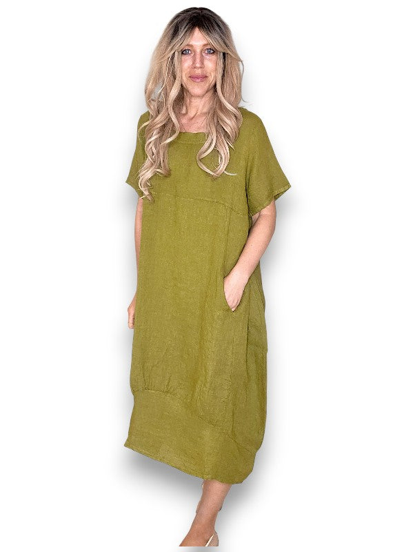Olive Mid Sleeve Maxi Dress