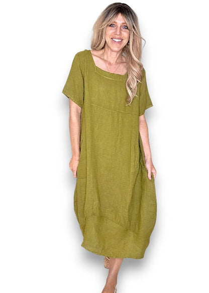 Olive Mid Sleeve Maxi Dress