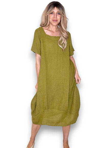 Olive Mid Sleeve Maxi Dress