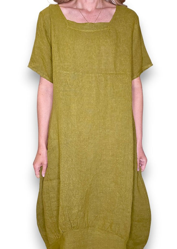 Olive Mid Sleeve Maxi Dress