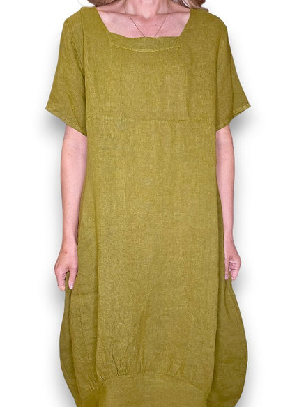 Olive Mid Sleeve Maxi Dress