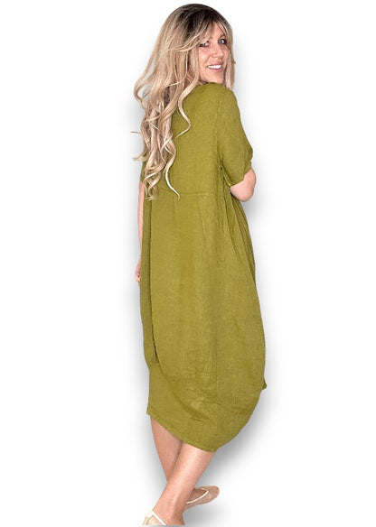 Olive Mid Sleeve Maxi Dress