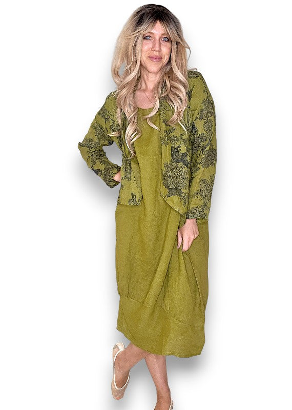 Olive Mid Sleeve Maxi Dress