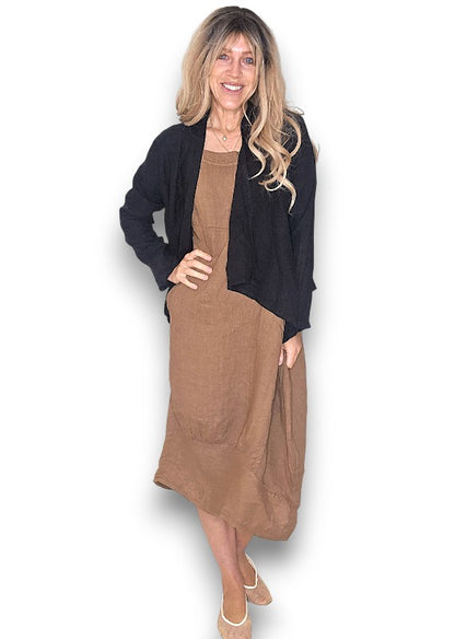 Black Plain Angled Cover Up Jkt